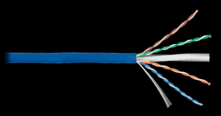 Купить Кабель NKL 4140C-BL NIKOLAN U/UTP 4 пары, Кат.6 (Класс E), тест по ISO/IEC, 250МГц, одножильный, BC 