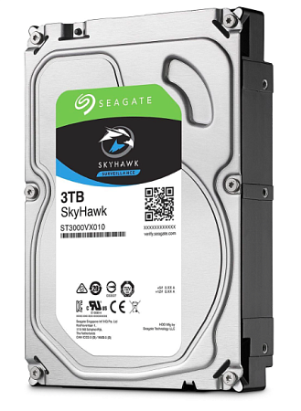 Купить Жёсткий диск 3Tб SEAGATE SkyHawk ST3000VX010, 3Tb, для систем видеозаписи, 3.5&quot;/5900 rpm/64Mb/SATA-I