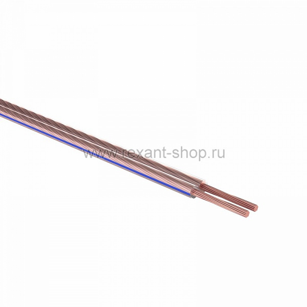 Купить Кабель акустический, 2х1.00 мм., прозрачный BLUELINE, 100 м. REXANT(01-6205-3) 