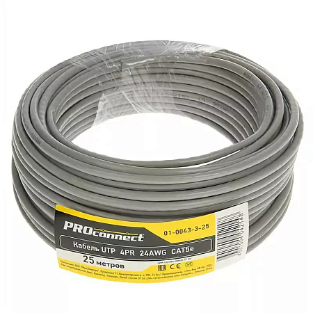 Купить Кабель UTP 4PR 24AWG CAT5e 25м PROCONNECT.(1-0043-3-25)