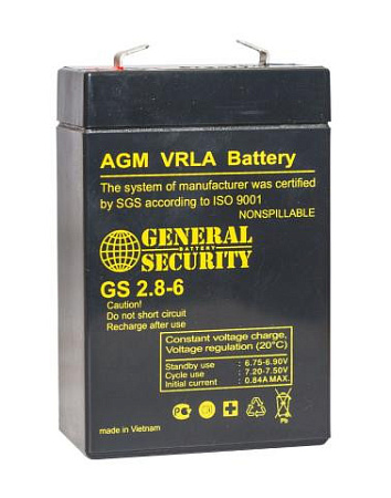 Купить Аккумулятор GSL 6-2.8 6V 2.8А/ч General Security
