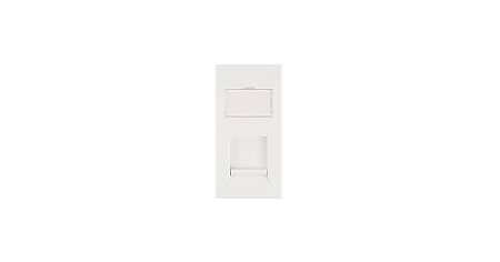 Купить Вставка NIKOMAX, британский формат, 25x50мм, 1 порт, под модули Keystone, со шторкой, белая