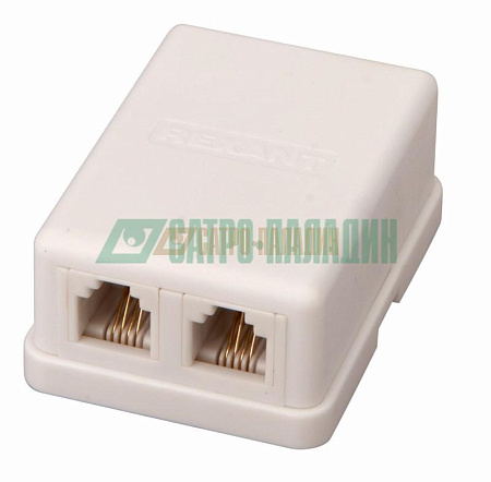 Купить Розетка телефонная 2хRG-12 6P-4C. REXANT