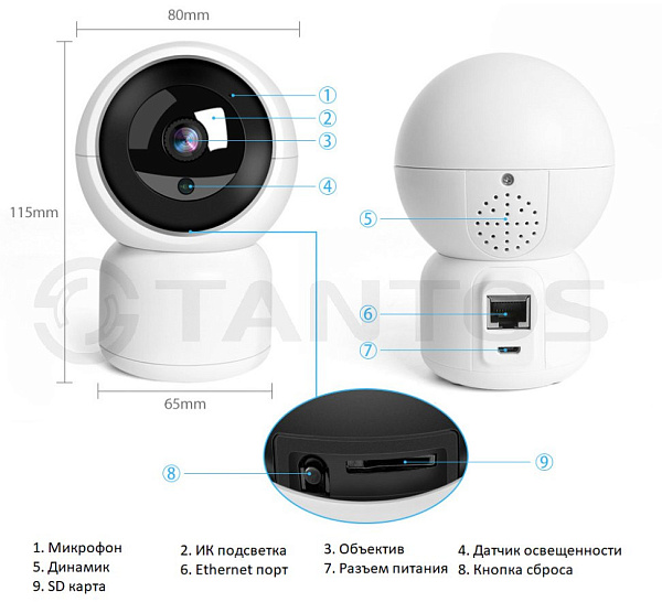Купить Видеокамера IP- видеокамера iСфера Плюс Видеокамера Wi-Fi купольная наклонно - поворотная с ИК подсв