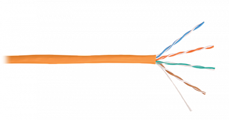Купить Кабель NKL 4100C-OR U/UTP 4 пары, Кат.5e (Класс D), тест по ISO/IEC, 100МГц, одножильный, BC (чистая