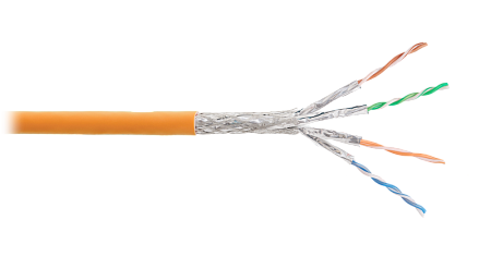 Купить Кабель NKL 4540C-OR NIKOLAN S/FTP 4 пары, Кат.6 (Класс E), тест по ISO/IEC, 250МГц, одножильный, BC 