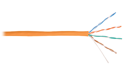 Купить Кабель NKL 4100C-OR U/UTP 4 пары, Кат.5e (Класс D), тест по ISO/IEC, 100МГц, одножильный, BC (чистая