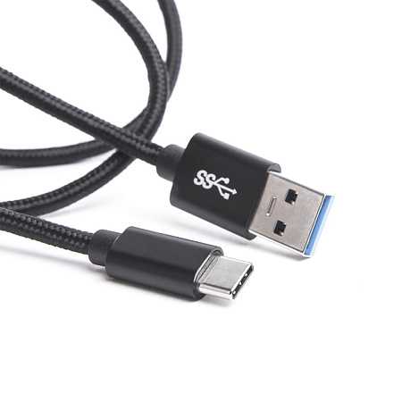 Купить Шнур USB Type-C 3.1 - USB А 3.0, 1м black. ATOM