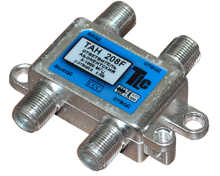 Шаблон ALT 
Купить Ответвитель TAH 224F на 2 отвода на 24 dB,5-1000MHz, F-разъем. TLC
