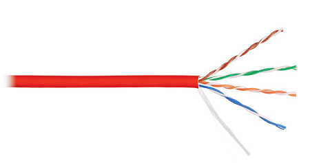 Купить Кабель NKL 9100C-RD NIKOLAN U/UTP 4 пары, Кат.5e (Класс D), тест по ISO/IEC, 100МГц, одножильный, BC