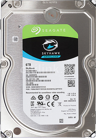 Купить Жёсткий диск 6Тб SEAGATE SkyHawk ST6000VX001 для систем видеозаписи, 3.5"/5900 rpm/256Mb/SATA-III 