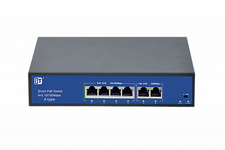 Купить Коммутатор ST-S45POE(2M/78W/AB) Switch POE 4-х портовый,для обеспечения проводных сетей напряжением 