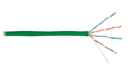 Купить Кабель NKL 4100A-GN NIKOLAN U/UTP 4 пары, Кат.5e (Класс D), тест по ISO/IEC, 100МГц, одножильный, BC