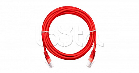 Купить Коммутационный шнур 2м. (красный) NETLAN U/UTP 4 пары, Кат.5е (Класс D), 100МГц, 2хRJ45/8P8C, T568B,