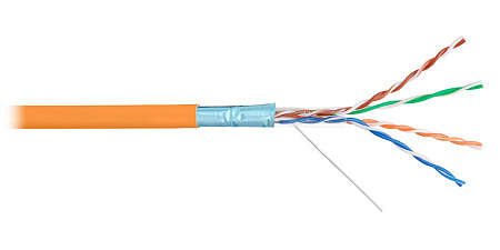 Купить Кабель NKL 9200C-OR NIKOLAN F/UTP 4 пары, Кат.5e (Класс D), тест по ISO/IEC, 100МГц, одножильный, BC