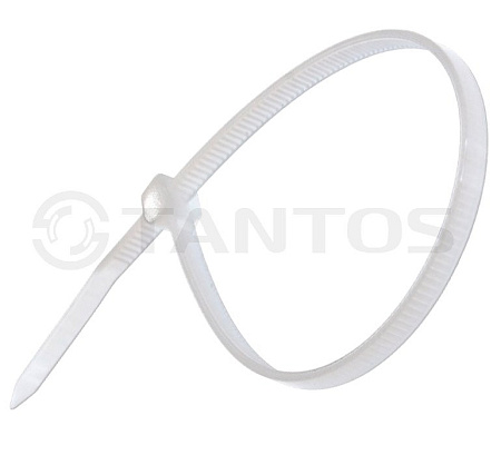 Купить Хомут nylon 200x4,8 мм 100 шт. белый Tantos Хомут нейлоновый (кабельная стяжка) из нейлона высокой п