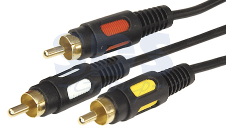 Купить Шнур 3RCA Plug - 3RCA Plug 3М (GOLD) REXANT