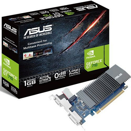 Купить Видеокарта ASUS NVIDIA GeForce GT 710, 1Gb GDDR5/32-bit, PCI-Ex16 3.0, 1xD-Sub, 1xDVI-D, 1xHDMI, LP,