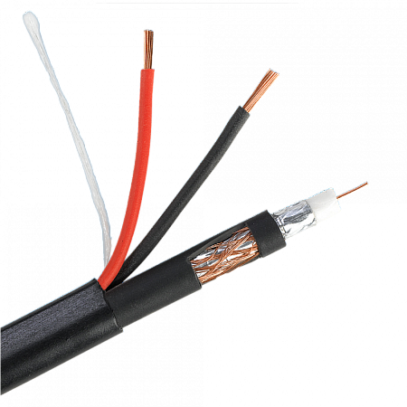 Купить Кабель коаксильный РК 75+2х0,75 (48) PVC ВНЕШНИЙ (черный, 200м)