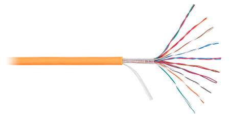Купить Кабель NKL 8120C-OR NIKOLAN U/UTP 10 пар, Кат.3 (Класс C), 16МГц, одножильный, BC (чистая медь), 26A