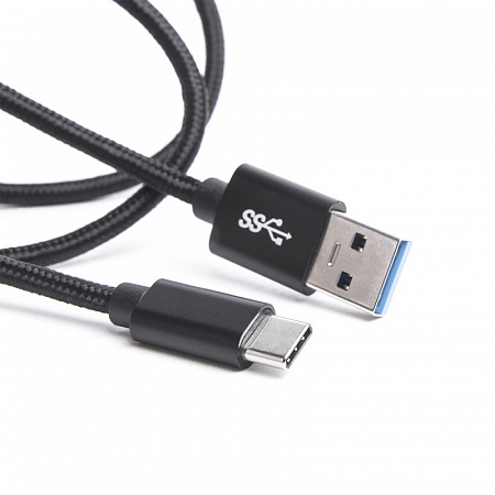 Купить Шнур USB Type-C 3.1 - USB А 3.0, 1м black. ATOM