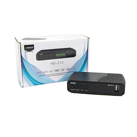 Шаблон ALT 
Купить Ресивер ЭФИР HD-215 цифровой, пластик, дисплей DOLBY DIGITAL. формат DVB T/T2, формат DVB-C, до 1080
