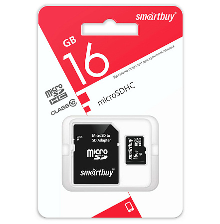 Купить Карта памяти microSDXC 16Gb Smart Buy, class 10 