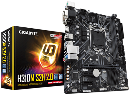 Купить Материнская плата GIGABYTE H310M S2H 2.0 /Socket 1151, Intel®H310, 2xDDR4-2666, D-SUB, 1xPCI-Ex16, 2