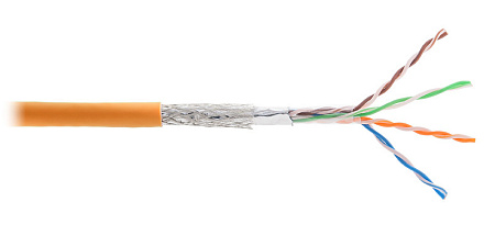 Купить Кабель NKL 9300C-OR NIKOLAN SF/UTP 4 пары, Кат.5e (Класс D), тест по ISO/IEC, 100МГц, одножильный, B