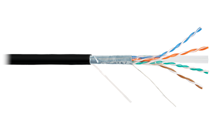 Купить Кабель NKL 4240C-BK NIKOLAN F/UTP 4 пары, Кат.6 (Класс E), тест по ISO/IEC, 250МГц, одножильный, BC 