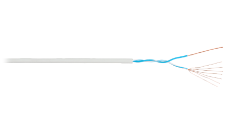 Купить Кабель NKL 1010C-GY NIKOLAN U/UTP 1 пара, Кат.3 (Класс С), 16МГц, многожильный, BC (чистая медь), 24