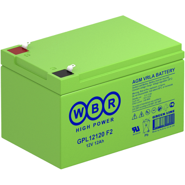 Купить Аккумулятор GPL12120 F2 12V 12А/ч WBR