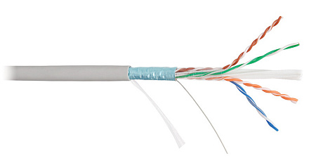 Купить Кабель NKL 4240A-GY NIKOLAN F/UTP 4 пары, Кат.6 (Класс E), тест по ISO/IEC, 250МГц, одножильный, BC 