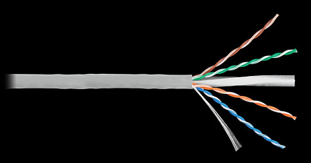 Купить Кабель NKL 4140C-GY NIKOLAN U/UTP 4 пары, Кат.6 (Класс E), тест по ISO/IEC, 250МГц, одножильный, BC 