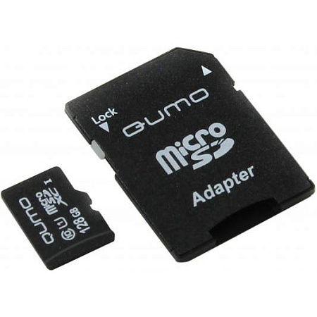 Купить Карта памяти мicroSDXC 128Gb Qumo Class10 SD adapter UHS-I 
