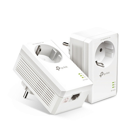 Купить Сетевой адаптер TL-PA7017P KIT, AV1000 комплект гигабитных адаптеров Powerline со встроенной розетко