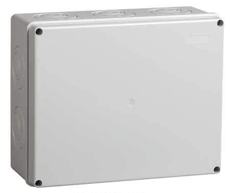 Купить Коробка КМ41272 распаячная для открытой проводки 240х195х90мм IP55 5 вводов серая IEK