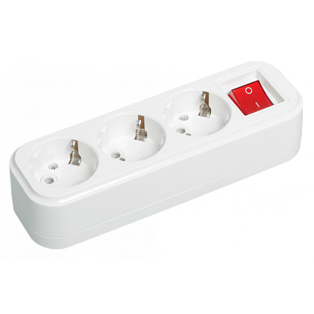 Купить Колодка K03B 3 места 2P+PE 16A CLASSIC IEK с выключателем