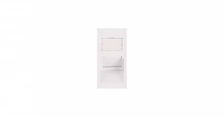 Купить Вставка NIKOMAX, британский формат, 25x50мм, 1 порт, под модули Keystone, со шторкой, наклонная, бел