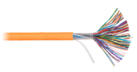 Купить Кабель NKL 6120C-OR-M-A003 NIKOLAN U/UTP 50 пар, Кат.3 (Класс C), 16МГц, одножильный, BC (чистая мед