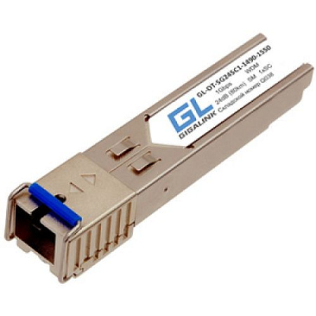Купить Модуль GIGALINK SFP, WDM, 1Гбит/c, одно волокно SM, SC, Tx:1550/Rx:1490 нм, DDM, 24 дБ (до 80 км)