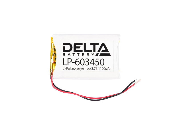 Купить Аккумулятор Delta LP-603450 призматический (Li-Pol) 1100мАч 3.7 В