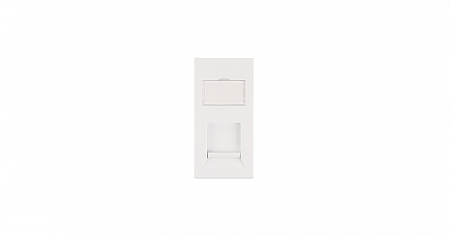 Купить Вставка NIKOMAX, британский формат, 25x50мм, 1 порт, под модули Keystone, со шторкой, белая